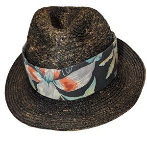 Panama Jack Straw Fedora Hat with Floral Band